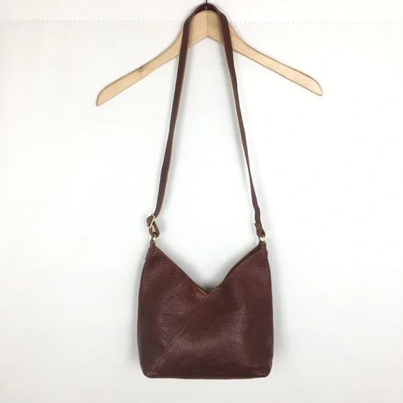 Portland Leather Goods Naomi Shoulder Bag Nutmeg Brown Pebbled Leather Crossbody